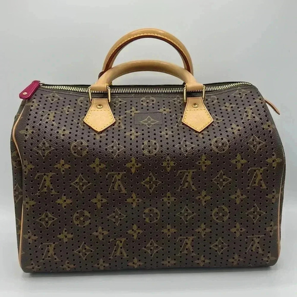 Louis Vuitton Speedy 30 Fuchsia Limited monogram perforated bag purse - Picture 2 of 13